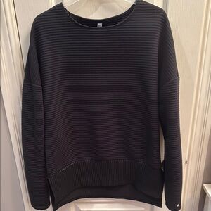 Fabletics Bre long sleeve Black Ribbed Women's Top. Size XL